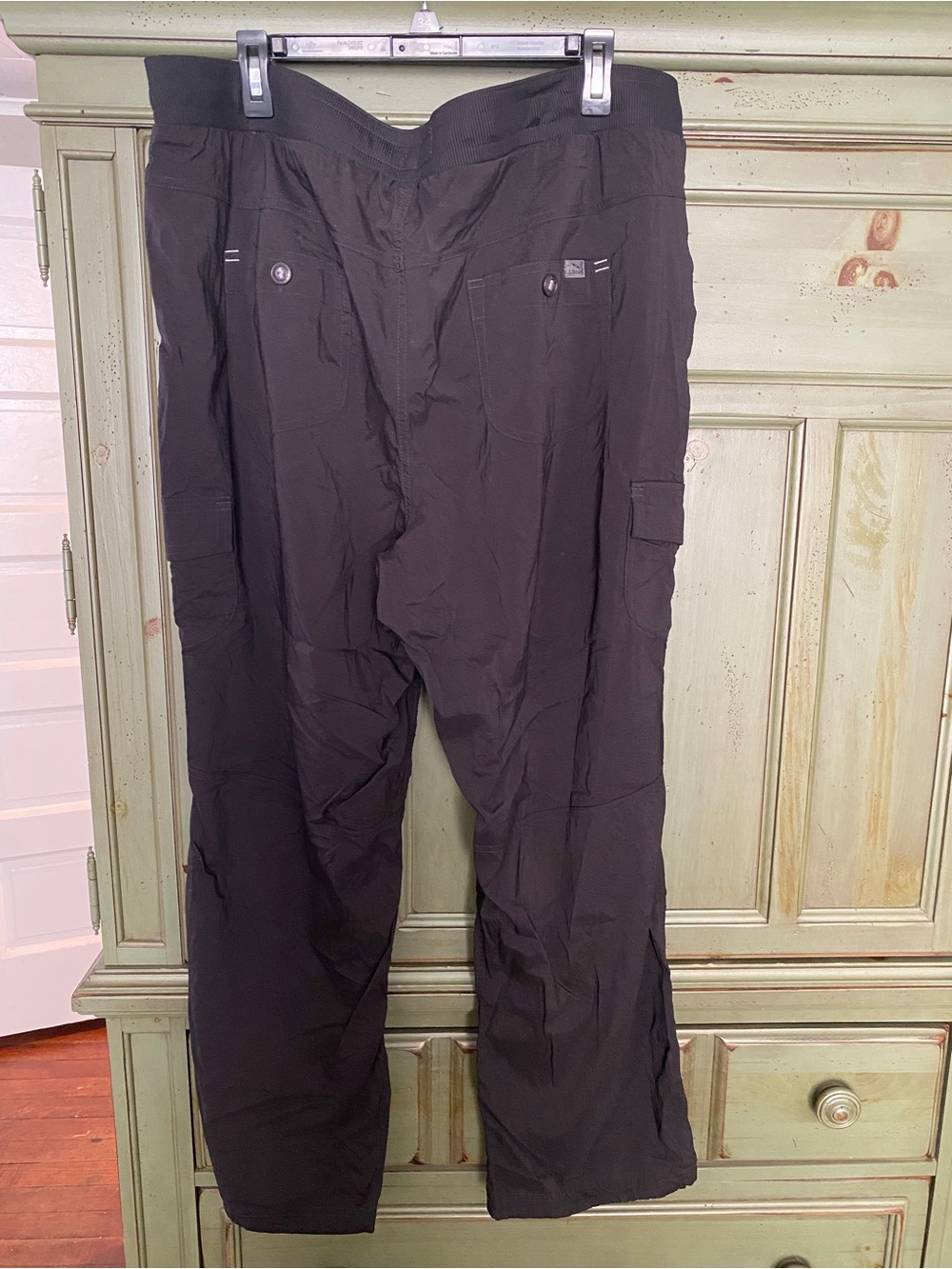 L.L. Bean Black Cargo Pants with Drawstring Waist - Picture 3 of 5